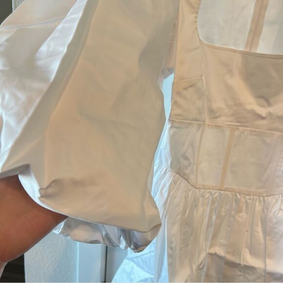 NWT WeWoreWhat Danielle Bernstein Faux Corset Bodice Puff Sleeve Mini Dress 2 - Picture 9 of 9